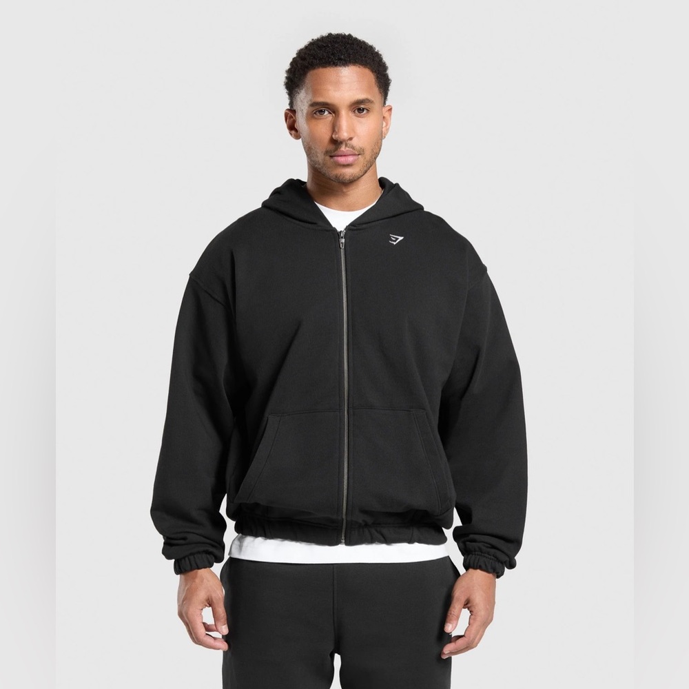 Gymshark Rest day essentials zip hoodie/L/Black